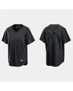 Men's Seattle Mariners ACTIVE Player Custom Black Pitch Black Fashion Replica Stitched Jersey