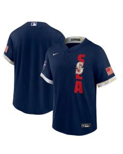 Men's Seattle Mariners Blank 2021 Navy All-Star Cool Base Stitched MLB Jersey