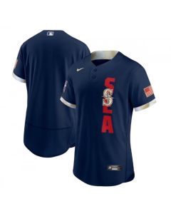 Men's Seattle Mariners Blank 2021 Navy All-Star Flex Base Stitched MLB Jersey