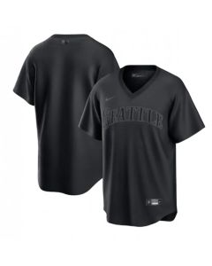 Men's Seattle Mariners Blank Black Pitch Black Fashion Replica Stitched Jersey
