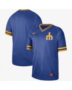 Men's Seattle Mariners Blank Blue Cooperstown Collection Legend Stitched MLB Jersey