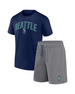 Men's Seattle Mariners Navy/Heather Gray Arch T-Shirt & Shorts Combo Set