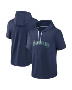 Men's Seattle Mariners Navy Sideline Training Hooded Performance T-Shirt