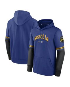Men's Seattle Mariners Royal 2023 City Connect Pregame Performance Pullover Hoodie
