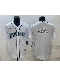 Men's Seattle Mariners White Team Big Logo Cool Base Stitched jersey