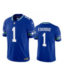 Men's Seattle Seahawks #1 Dee Eskridge Royal 2023 F.U.S.E. Vapor Limited Throwback Stitched Jersey