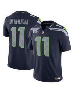 Men's Seattle Seahawks #11 Jaxon Smith-Njigba Navy 2023 F.U.S.E. With Prem1ere Patch 90th Anniversary Vapor Untouchable Limited Stitched Football Jersey