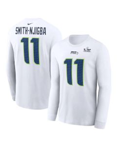 Men's Seattle Seahawks #11 Jaxon Smith-Njigba Nike White Super Bowl LX Champions Long Sleeve T-Shirt (White)
