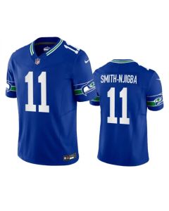 Men's Seattle Seahawks #11 Jaxon Smith-Njigba Royal 2023 F.U.S.E. Vapor Limited Throwback Stitched Jersey