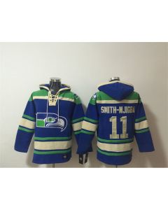 Men's Seattle Seahawks #11 Jaxon Smith-Njigba Royal Ageless Must-Have Lace-Up Pullover Hoodie (Royal)