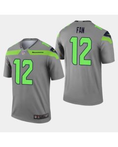 Men's Seattle Seahawks #12 Fan Gray Inverted Legend Jersey
