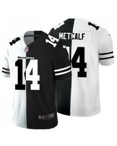 Men's Seattle Seahawks #14 D.K. Metcalf Black & White Split Limited Stitched Jersey