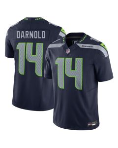 Men's Seattle Seahawks #14 Sam Darnold Navy 2024 F.U.S.E Vapor Limited Stitched Football Jersey (Navy)