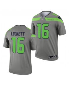 Men's Seattle Seahawks #16 Tyler Lockett Grey Inverted Legend Stitched Jersey
