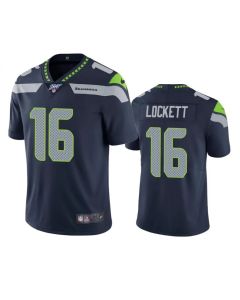 Men's Seattle Seahawks #16 Tyler Lockett Navy 2019 100th Season Vapor Untouchable Limited Stitched NFL Jersey