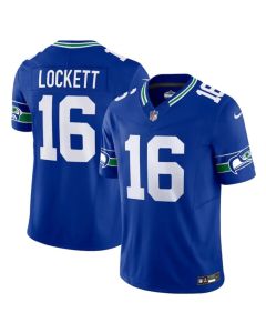 Men's Seattle Seahawks #16 Tyler Lockett Royal 2023 F.U.S.E. Vapor Limited Throwback Stitched Jersey