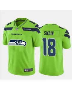 Men's Seattle Seahawks #18 Freddie Swain Green 2020 Team Big Logo Limited Stitched Jersey