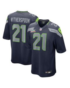 Men's Seattle Seahawks #21 Devon Witherspoon College Navy Super Bowl LX Patch Game Jersey (Navy)