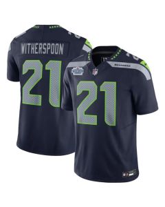 Men's Seattle Seahawks #21 Devon Witherspoon Navy 2023 F.U.S.E. With Prem1ere Patch 90th Anniversary Vapor Untouchable Limited Stitched Football Jersey