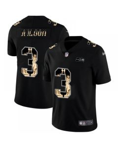 Men's Seattle Seahawks #3 Russell Wilson 2019 Black Statue of Liberty Limited Stitched NFL Jersey