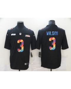 Men's Seattle Seahawks #3 Russell Wilson 2020 Black Crucial Catch Limited Stitched Jersey