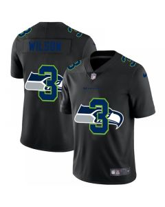 Men's Seattle Seahawks #3 Russell Wilson 2020 Black Shadow Logo Limited Stitched Jersey
