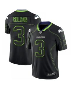 Men's Seattle Seahawks #3 Russell Wilson Black 2018 Lights Out Color Rush NFL Limited Stitched Jersey