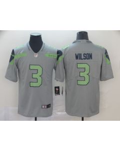 Men's Seattle Seahawks #3 Russell Wilson Gray Inverted Legend Stitched NFL Jersey