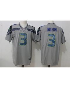Men's Seattle Seahawks #3 Russell Wilson Gray Stitched NFL Vapor Untouchable Limited Jersey