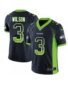 Men's Seattle Seahawks #3 Russell Wilson Navy 2018 Drift Fashion Color Rush Limited Stitched NFL Jersey