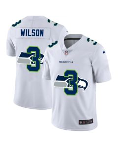 Men's Seattle Seahawks #3 Russell Wilson White Shadow Logo Limited Stitched Jersey