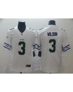 Men's Seattle Seahawks #3 Russell Wilson White Team Logo Limited Stitched NFL Jersey