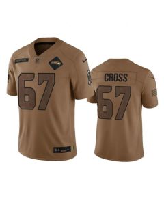 Men's Seattle Seahawks #67 Charles Cross 2023 Brown Salute To Service Limited Stitched Football Jersey