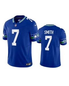 Men's Seattle Seahawks #7 Geno Smith Royal 2023 F.U.S.E. Vapor Limited Throwback Stitched Jersey