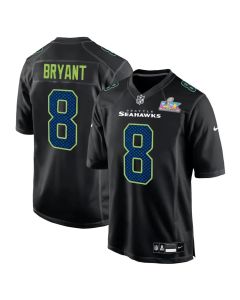 Men's Seattle Seahawks #8 Coby Bryant Black Super Bowl LX Patch Carbon Fashion Game Jersey