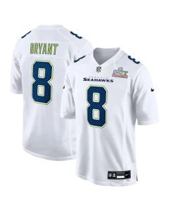 Men's Seattle Seahawks #8 Coby Bryant White Super Bowl LX Patch Tundra Fashion Game Jersey