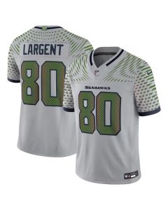 Men's Seattle Seahawks #80 Steve Largent Gray Rivalries Collection F.U.S.E. Vapor Limited Stitched Jersey