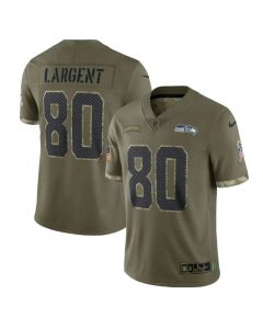 Men's Seattle Seahawks #80 Steve Largent Olive 2022 Salute To Service Limited Stitched Jersey