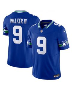 Men's Seattle Seahawks #9 Kenneth Walker III Royal 2023 F.U.S.E. Vapor Limited Throwback Stitched Jersey