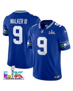 Men's Seattle Seahawks #9 Kenneth Walker III Royal Super Bowl LX F.U.S.E. Vapor Limited Stitched Football Jersey (Royal)
