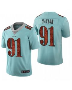 Men's Seattle Seahawks #91 Darrell Taylor Light Blue Vapor Untouchable Limited Stitched NFL Jersey