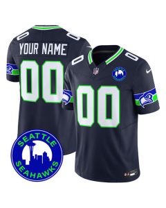 Men's Seattle Seahawks Black City Patch Vapor F.U.S.E. Limited Custom Jersey