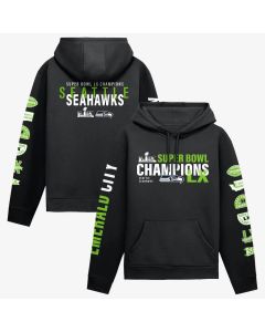 Men's Seattle Seahawks Black Super Bowl LX Champions Four Piece Hoodie (Black)