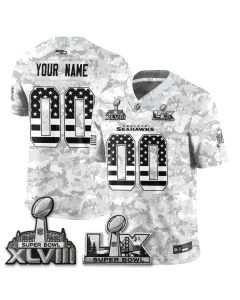 Men's Seattle Seahawks Camo 2026 Salute to Service Edition Vapor F.U.S.E. Limited Custom Jersey (Style 9)