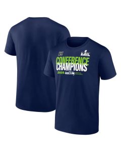 Men's Seattle Seahawks College Navy 2025 NFC Champions Right Side Draw T-Shirt (Navy)