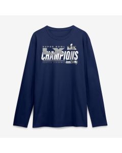 Men's Seattle Seahawks College Navy Super Bowl LX Champions Big & Tall Iconic Victory Long Sleeve T-Shirt (Navy)