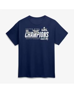Men's Seattle Seahawks College Navy Super Bowl LX Champions Big & Tall Iconic Victory T-Shirt (Navy)