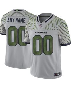 Men's Seattle Seahawks Custom Gray Rivalries Collection F.U.S.E. Vapor Limited Stitched Jersey (Gray)
