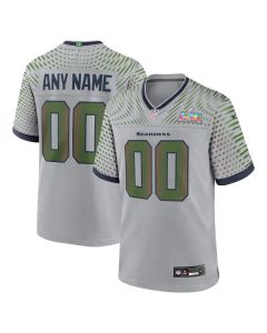 Men's Seattle Seahawks Custom Gray Super Bowl LX Rivalries Collection Game Jersey (Gray)