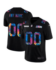 Men's Seattle Seahawks Customized 2020 Black Crucial Catch Limited Stitched Jersey